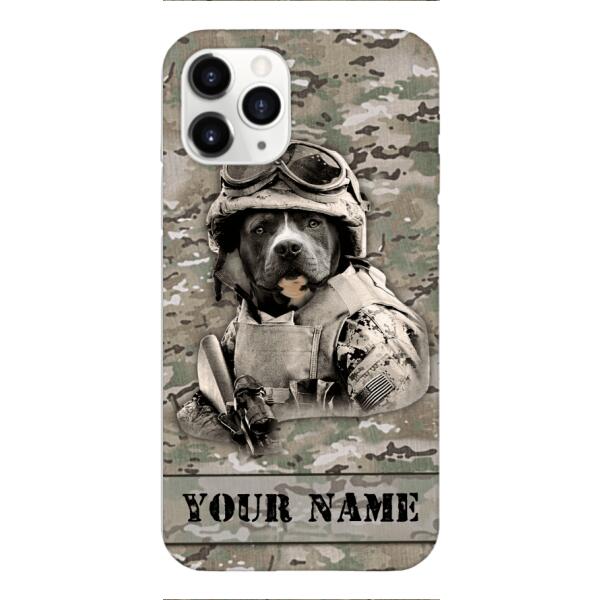Personalized Pitbull Soldier Phone Case OCT-QH21