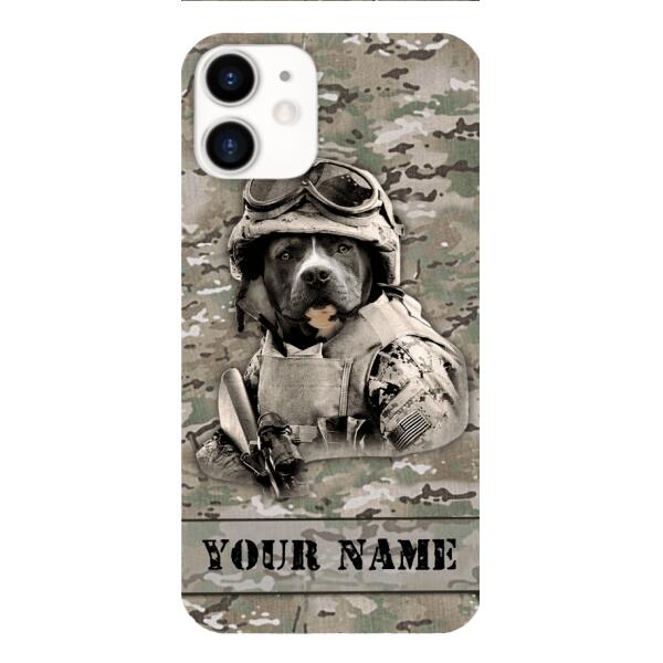 Personalized Pitbull Soldier Phone Case OCT-QH21