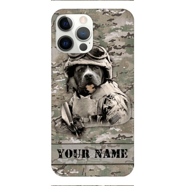 Personalized Pitbull Soldier Phone Case OCT-QH21