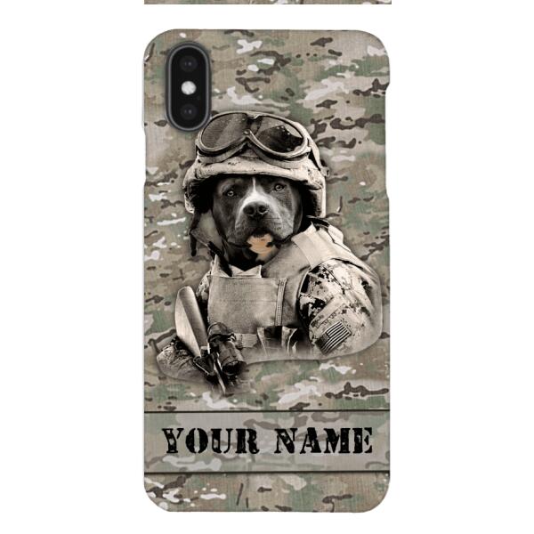 Personalized Pitbull Soldier Phone Case OCT-QH21