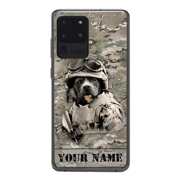 Personalized Pitbull Soldier Phone Case OCT-QH21