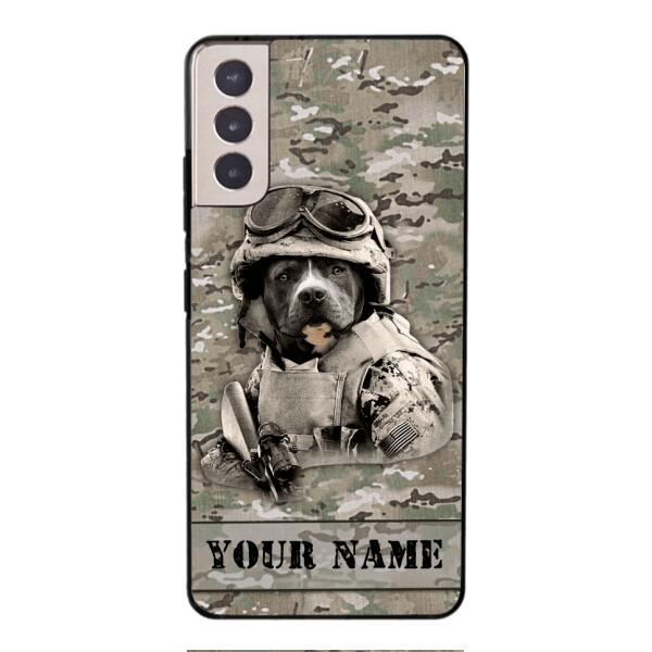 Personalized Pitbull Soldier Phone Case OCT-QH21