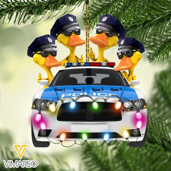 PERSONALIZED Duck Police HANGING ORNAMENT CHRISTMAS OCT-MA26