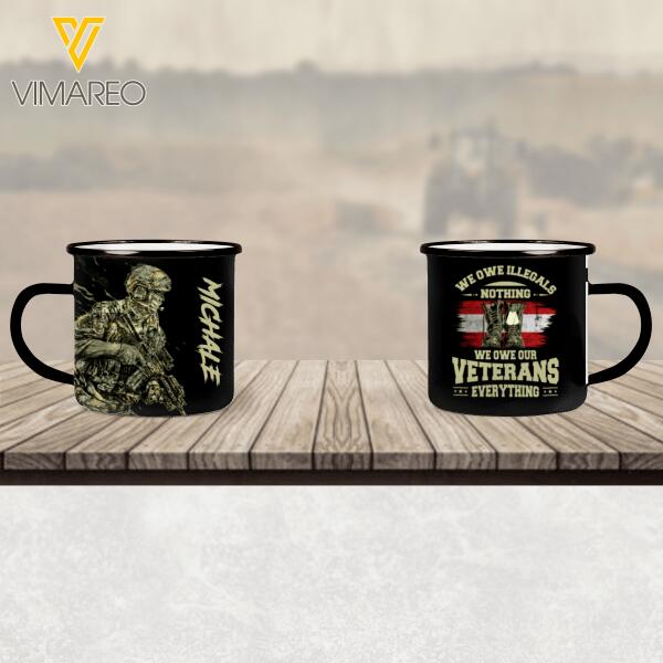 PERSONALIZED AUSTRIAN VETERANS STEEL MUG 12OZ 3D PRINTED OCT-MA26