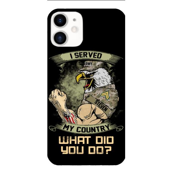 PERSONALIZED I SERVED MY COUNTRY VETERAN PHONECASE QTDT2610