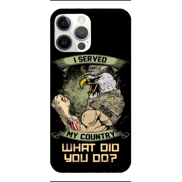 PERSONALIZED I SERVED MY COUNTRY VETERAN PHONECASE QTDT2610
