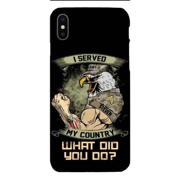 PERSONALIZED I SERVED MY COUNTRY VETERAN PHONECASE QTDT2610
