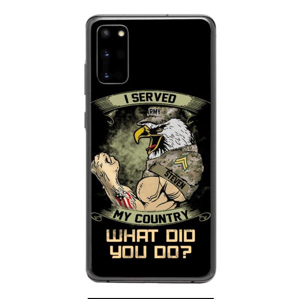 PERSONALIZED I SERVED MY COUNTRY VETERAN PHONECASE QTDT2610