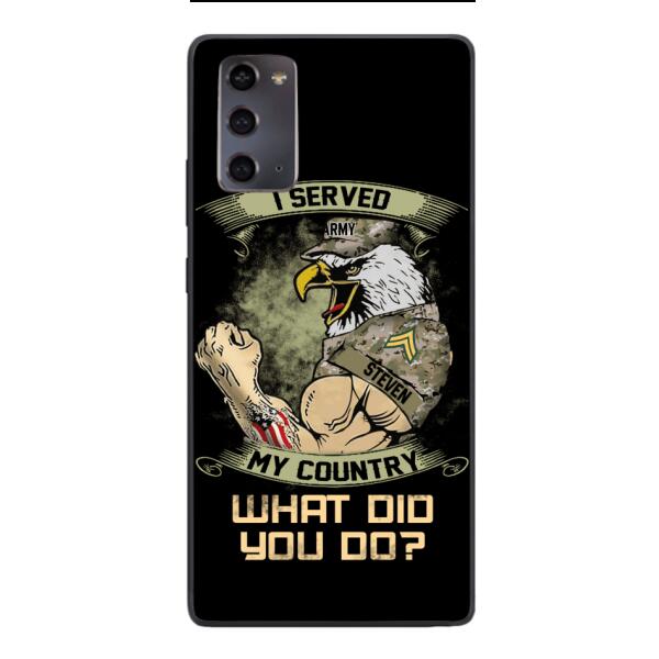 PERSONALIZED I SERVED MY COUNTRY VETERAN PHONECASE QTDT2610