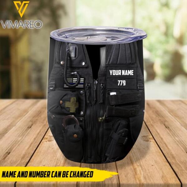 PERSONALIZED U.S POLICE STEEL MUG 12OZ 3D PRINTED NOV-MQ02