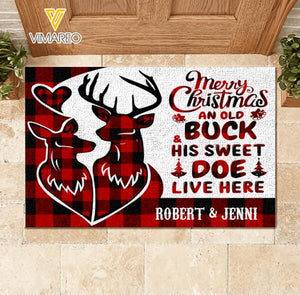 Personalized Deer Christmas Doormat Printed NOV-HQ03