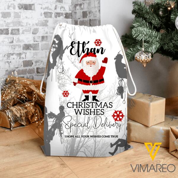 Personalized Arborist Drawstring Santa Sacks Bag Printed NOV-QH03