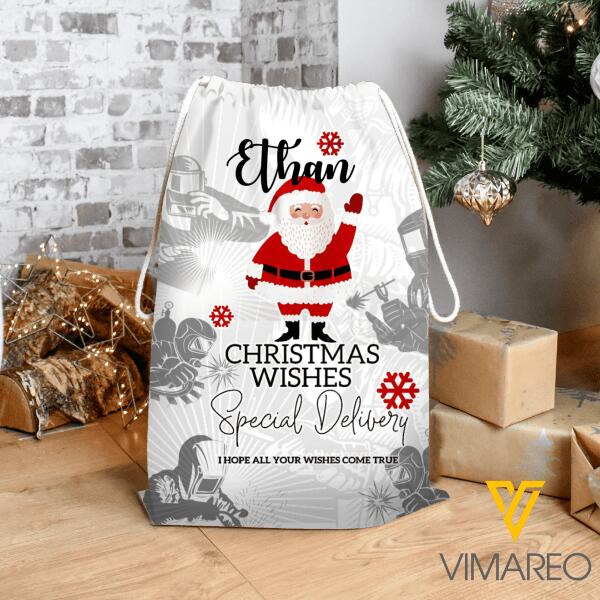 Personalized Welder Drawstring Santa Sacks Bag Printed NOV-QH03
