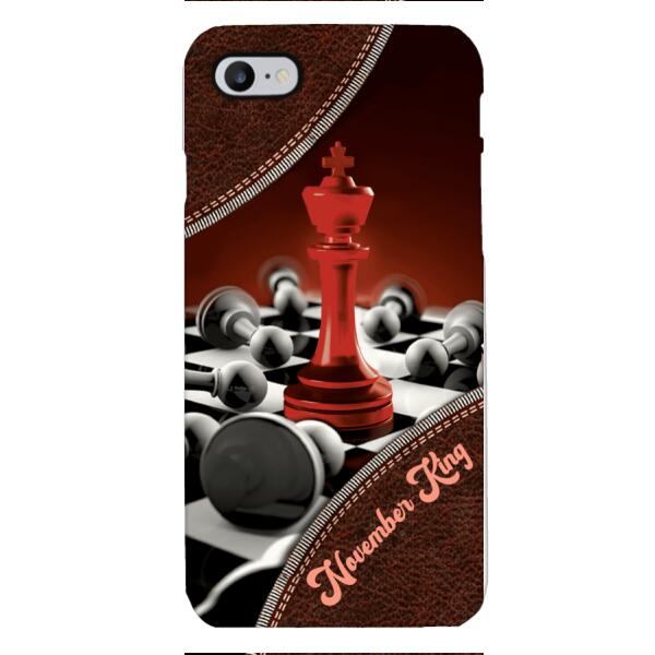 PERSONALIZED CHESS KING OR QUEEN WITH BIRTH MONTH PHONECASE QTTQ1611