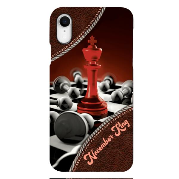 PERSONALIZED CHESS KING OR QUEEN WITH BIRTH MONTH PHONECASE QTTQ1611
