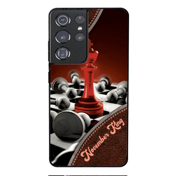 PERSONALIZED CHESS KING OR QUEEN WITH BIRTH MONTH PHONECASE QTTQ1611
