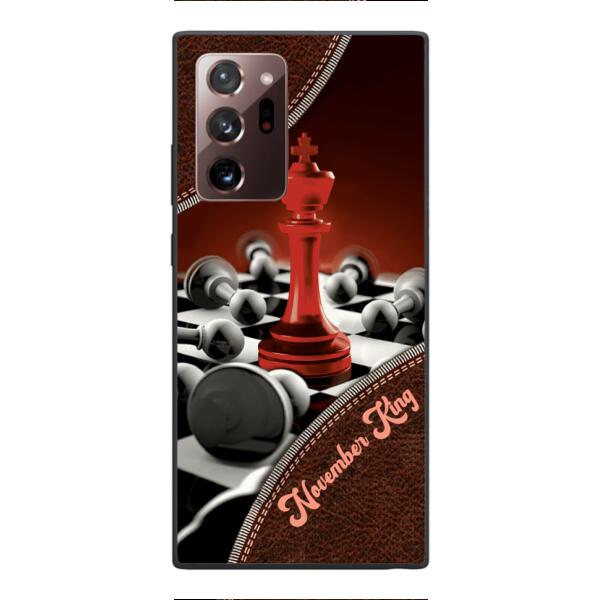 PERSONALIZED CHESS KING OR QUEEN WITH BIRTH MONTH PHONECASE QTTQ1611