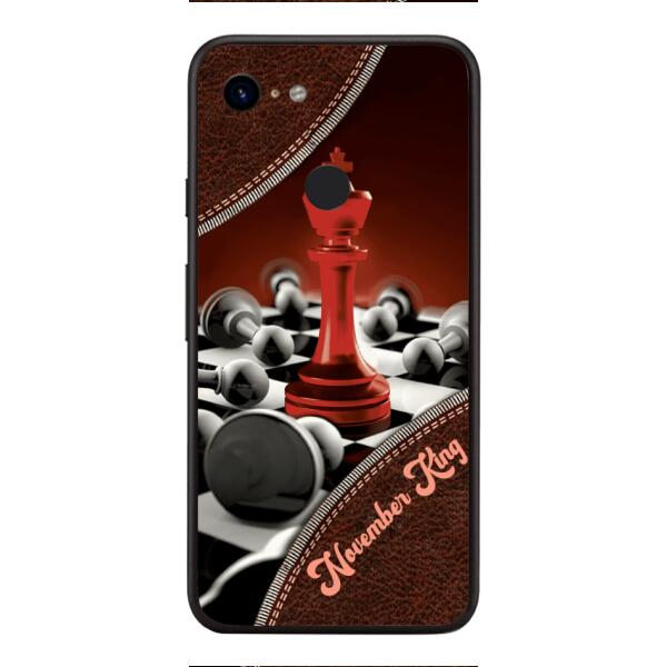 PERSONALIZED CHESS KING OR QUEEN WITH BIRTH MONTH PHONECASE QTTQ1611