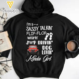 PERSONALIZED JEEP FLIP FLOP DOG GIRL TSHIRT / HOODIE QTVQ2911