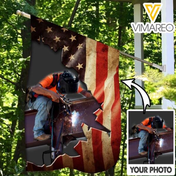 DH Personalized Ironworker Flag DEC-QH09