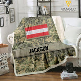 Personalized Austrian Camo Quilt Blanket Printed  DEC-HQ11