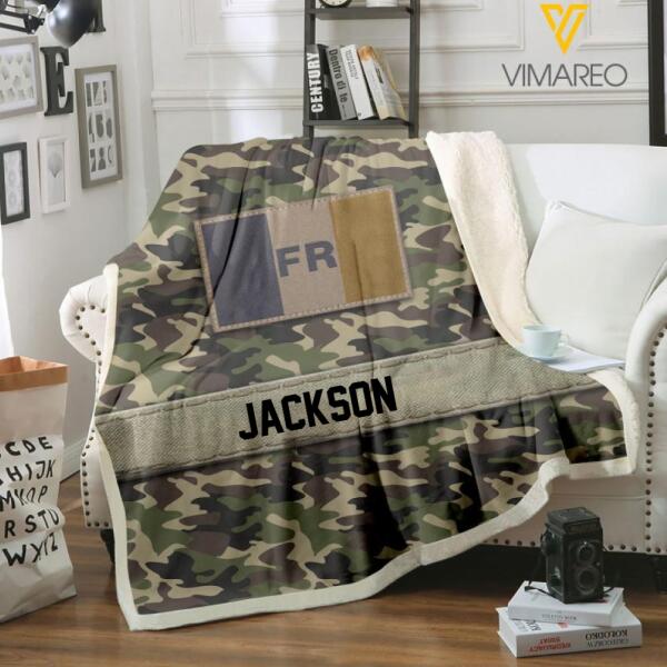 Personalized France Camo Quilt Blanket Printed  DEC-HQ11