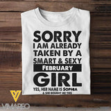 Personalized Sorry I Am Already Taken By A Smart & Sexy Tshirt Printed DEC-HC23