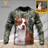 PERSONALIZED PITBULL  HOODIE 3D PRINTED QTDT1301