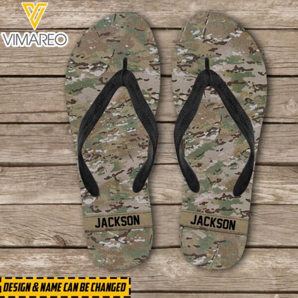 Personalized U.S Camo Flip Flops Printed 22JAN-MQ13
