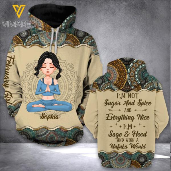 PERSONALIZED SAGE AND HOOD YOGA MEDITATION MARCH GIRL HOODIE 3D PRINTED TNDT1501