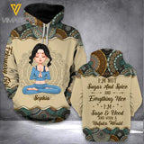 PERSONALIZED SAGE AND HOOD YOGA MEDITATION MARCH GIRL HOODIE 3D PRINTED TNDT1501