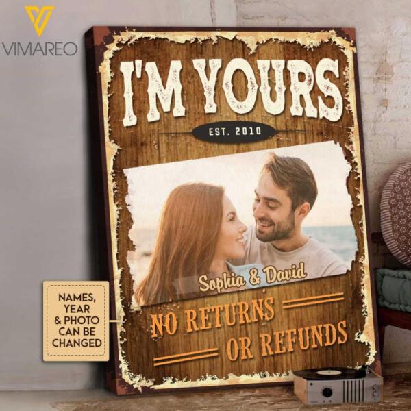 DH Personalized Couple Canvas Printed 22JAN-QH17