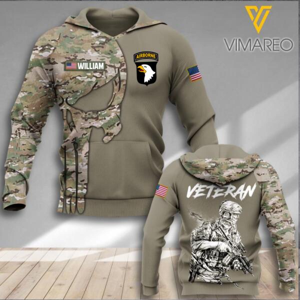 PERSONALIZED U.S VETERAN DIVISION HOODIE 3D PRINTED 22JAN-DT19