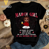 PERSONALIZED MARCH GIRL AS SWEET AS CANDY BLACK TSHIRT QTDT2001