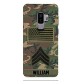 Personalized U.S Army Rank Camo Phone Case 22JAN-DT21
