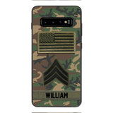 Personalized U.S Army Rank Camo Phone Case 22JAN-DT21