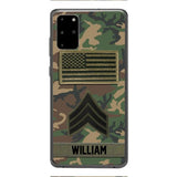 Personalized U.S Army Rank Camo Phone Case 22JAN-DT21