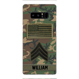 Personalized U.S Army Rank Camo Phone Case 22JAN-DT21