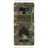 Personalized U.S Army Rank Camo Phone Case 22JAN-DT21