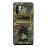 Personalized U.S Army Rank Camo Phone Case 22JAN-DT21