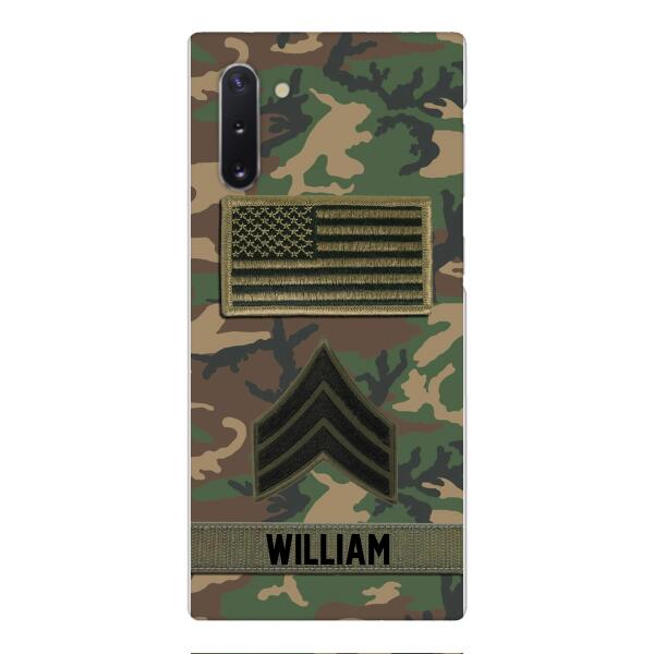 Personalized U.S Army Rank Camo Phone Case 22JAN-DT21
