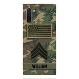Personalized U.S Army Rank Camo Phone Case 22JAN-DT21