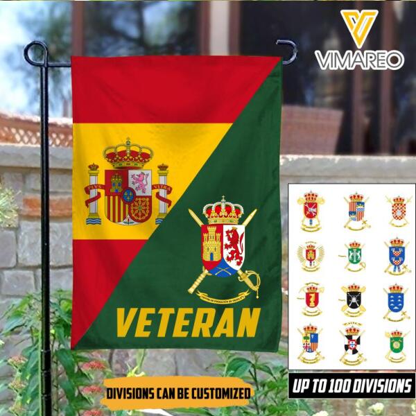 Personalized Spanish Veterans Garden Flag 22JAN-LN22