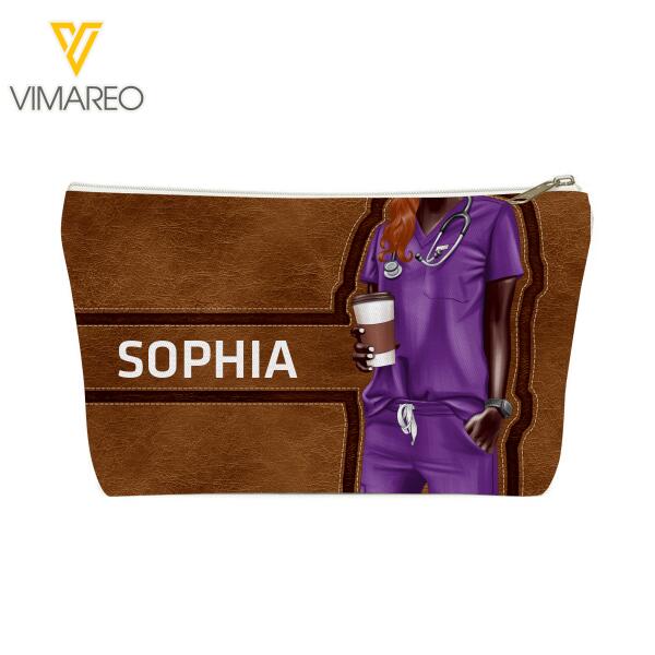 Personalized Nurse & Coffee Pouch Printed 22JAN-DT24