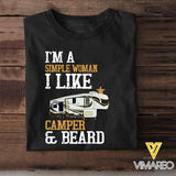 PERSONALIZED I LIKE CAMPER AND BEARD BLACK TSHIRT TNHC2501