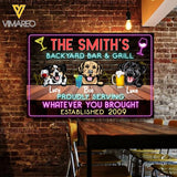 PERSONALIZED BACKYARD BAR & GRILL PROUDLY SERVING CANVAS PRINTED 22FEB-DT14
