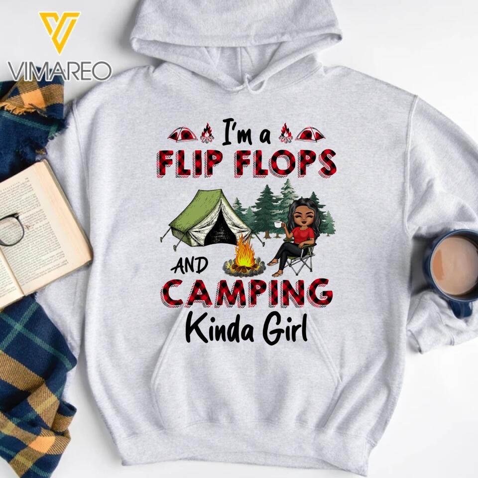 Personalized I'm A Flip Flops And Camping Kinda Girl Printed 22JAN-DT07