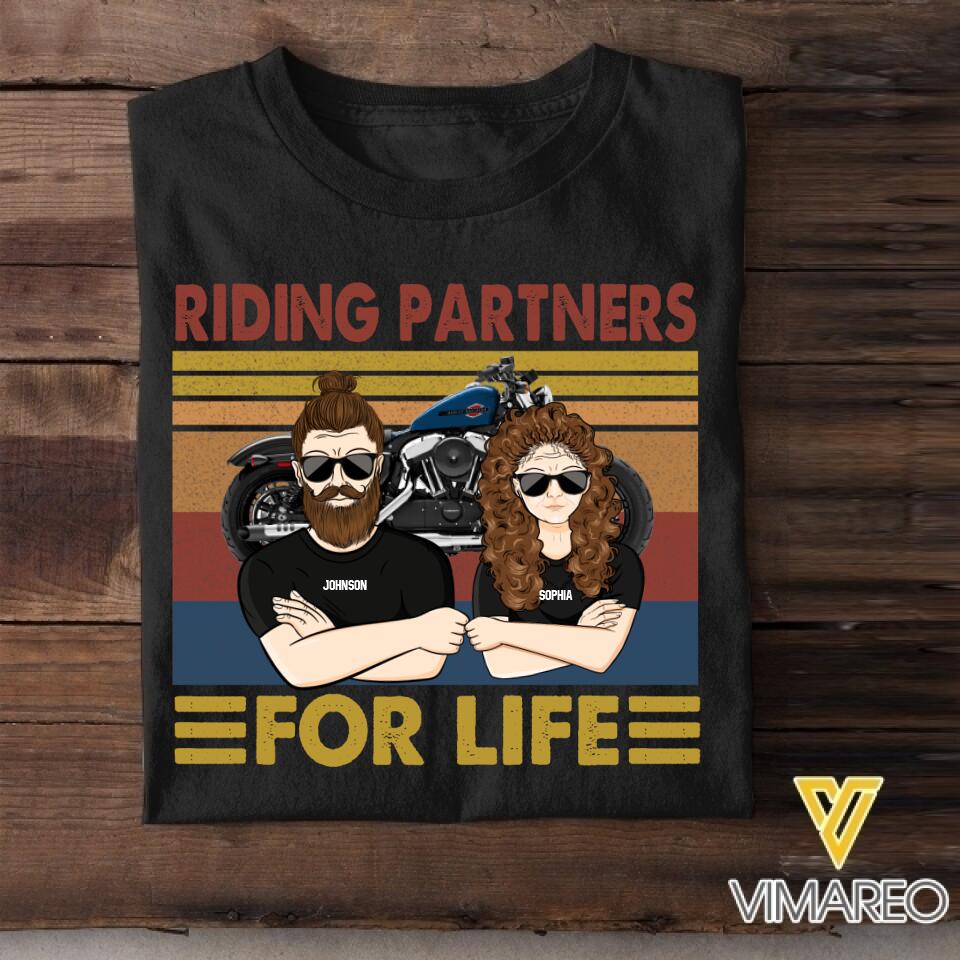PERSONALIZED RIDING PARTNERS FOR LIFE BLACK TSHIRT QTDT2402
