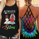 PERSONALIZED ALWAYS SISTERS CRISS CROSS TANK MTDT2502