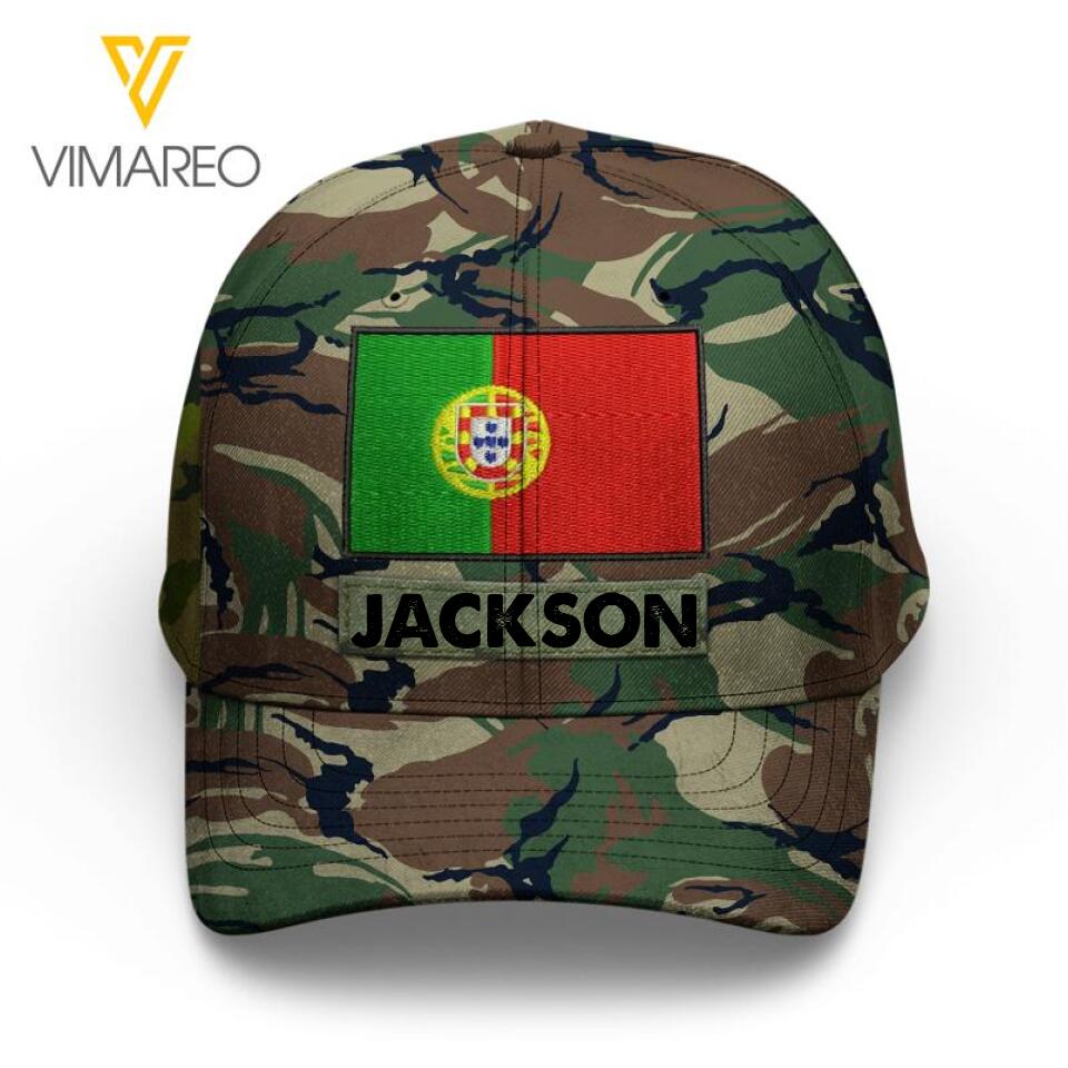 Personalized Portugal Soldier/Veterans Camo Peaked Cap 22FEB-LN26